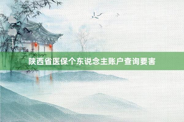 陕西省医保个东说念主账户查询要害
